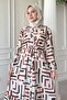 Cut Line Pattern Tile Viscose Dress - 4