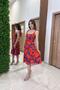 Women's Shoulder Lace-Up Lined Tie-Dye Pattern Short Chiffon Dress - 2