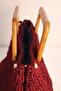 Wooden Handle Knitting Bag - Macrome String - Inner Lining - Hand Made - 6