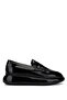 Men's Genuine Leather Black Opening Loafer Shoes