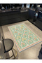 Mosso Green Orange Floral Patterned Fringed Woven Base Decorative Carpet Mosso66 - 2
