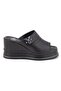 2510904Y Women's Genuine Leather Wedge Sole Slippers - 2