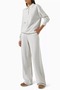 Relaxed Fit Polo Neck Sweater, Merino Wool Blend, Light Grey and Comfortable Silhouette - 2