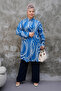Cream Striped Blue Shirt Tunic - 6