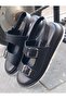 25470010Y Women's Genuine Leather Adjustable Double Strap Anatomical Comfort Sole Daily Sandals - 3