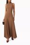 High Collar Crepe Maxi Dress, Sleeveless, Elegant and Flowing Silhouette - 2