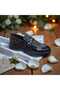 Men's Patent Leather Lace-Up Face Laser Printed Henna Wedding Special Day Poly Light High Sole Shoes