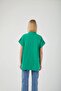 3967 Women's Epaulet Short Sleeve Oversize Shirt Green - 5