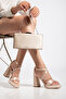 Women's Portfolio Box Evening Dress Nude Satin Bag - 2