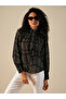 Printed High Neck Balloon Sleeves Top - 5