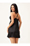 Solid Lace Insert Padded Satin Babydoll - 4
