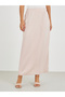 Solid Mid Rise Linen Maxi Skirt - 2