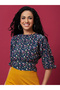 Floral Print Back Tie Up Detail Crop Top - 2