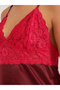 Lace Insert Short Sleeve Satin Robe and Nightdress Set - 5