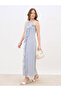 Solid Ruffle Detail Sleeveless A-Line Maxi Dress
