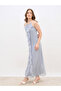 Solid Ruffle Detail Sleeveless A-Line Maxi Dress - 3