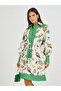 Printed Long Sleeves Shirt Knee-Length Dress
