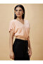 Stiped Ruched Sleeve Waist Tie-Up Crop Top - 3