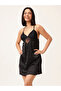 Solid Lace Insert Padded Satin Babydoll