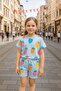Girl's Strawberry Printed Double Shorts Set - 2