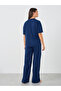 Graphic Print Round Neck T-Shirt and Pyjama Set - 6