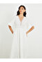 Lace Detail Short Sleeves A-Line Maxi Dress - 3
