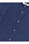 Lcw Kids Navy Blue Judge Collar Linen Blended Boy's Shirt - 5