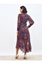 All-Over Print Asymmetric Hem Wrap Midi Dress - 5