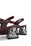 Women's Vegan Burgundy Patent Leather Heeled Shoes - 4