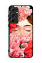 Samsung Galaxy A55 5G Protective Case Cover Girl Face Hide In Flowers Art