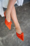 Fonis Orange Bow Detailed Satin Women's Heeled Shoes - 4