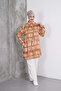 Brown Striped Tunic and Cream Trousers Set - 2
