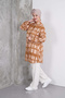 Brown Striped Tunic and Cream Trousers Set - 3