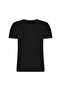 Black Ribbed Crew Neck Fitted Tshirt - 2
