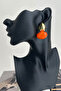 Geometric Metal Detail Acrylic Ball Earrings (3cm) - 2