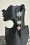 Metal Colored Pearl Detail Wind Flower Dangle Earrings(9cm) - 2