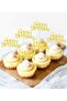 (5 Pcs) Happy Birthday Written Cupcake Cake, Cake Toothpick Ornament