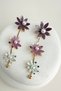 Metal Colored Pearl Detail Wind Flower Dangle Earrings(9cm) - 4