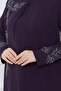 Plus Size Mother Dress with Leaf Stones Purple Ss2350 - 5