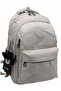 School Backpack Unisex Water Resistant Fabric School Bag 2500 Beige - 3
