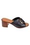 Genuine Leather 6 cm Heeled Women's Slippers Cb-4576 Black - 2