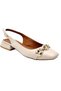 Kindep Chain Buckle Detailed Closed Toe Low Heeled Casual Women's Shoes Beige