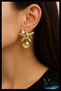 Steel Tarnish-Free Starfish Earrings |   Style Special Model |   Oyster and Pearl Detailed |   Gold Color