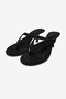Oria Black Suede Flip Flop Heels for Women Slipper - 6