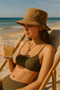 2-Piece Safari Fedora Hat Dark Beige-Khaki – Adjustable, Breathable Fabric, Unisex Summer Hat | - 2