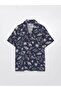 Lcw Kids Navy Blue Patterned Short Sleeve Boy's Shirt