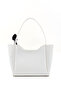 White Shk240 Faux Leather Zippered Single Compartment Hand, Arm and Shoulder Bag with Scarf Gift - 3