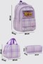 01131 Lilac Korean Style Water Resistant Fabric 3-Piece Bag-Lunch-Pencil Case Girl's Primary School Bag - 4