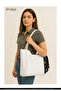 White Shk240 Faux Leather Zippered Single Compartment Hand, Arm and Shoulder Bag with Scarf Gift - 6