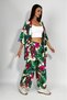 Woven Viscose Relaxed Cut Kimono Bottom Long Suit Green - 5